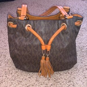 Michael Kors Large Brown and Tan Shoulder Bag